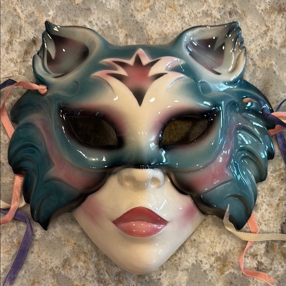 Vintage Clay Wall Art Fantasy Marti Gras Decorative Mask 1988 - Picture 2 of 9